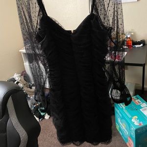 Black Mesh w/ ruffle dress